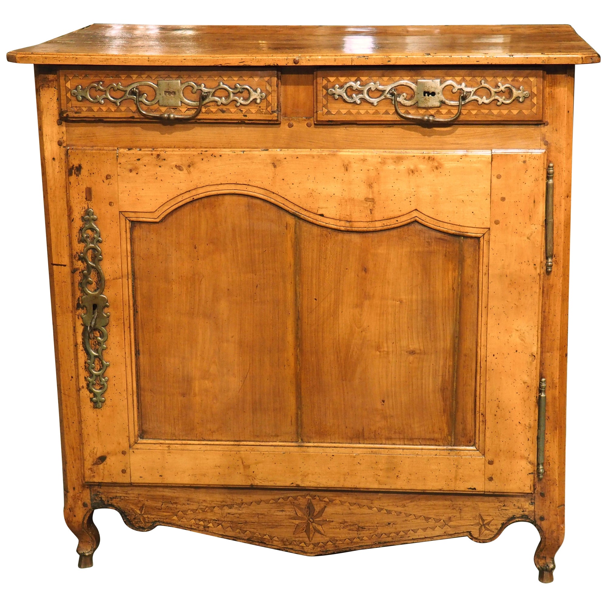 18th Century French Confiturier Cabinet in Carved Cherrywood