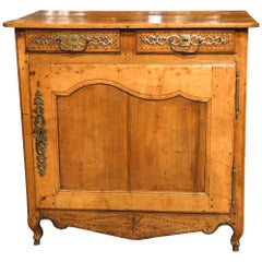 18th Century French Confiturier Cabinet in Carved Cherrywood