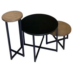 Tables gigognes, set de tables basses d'appoint faites à la main par un designer français