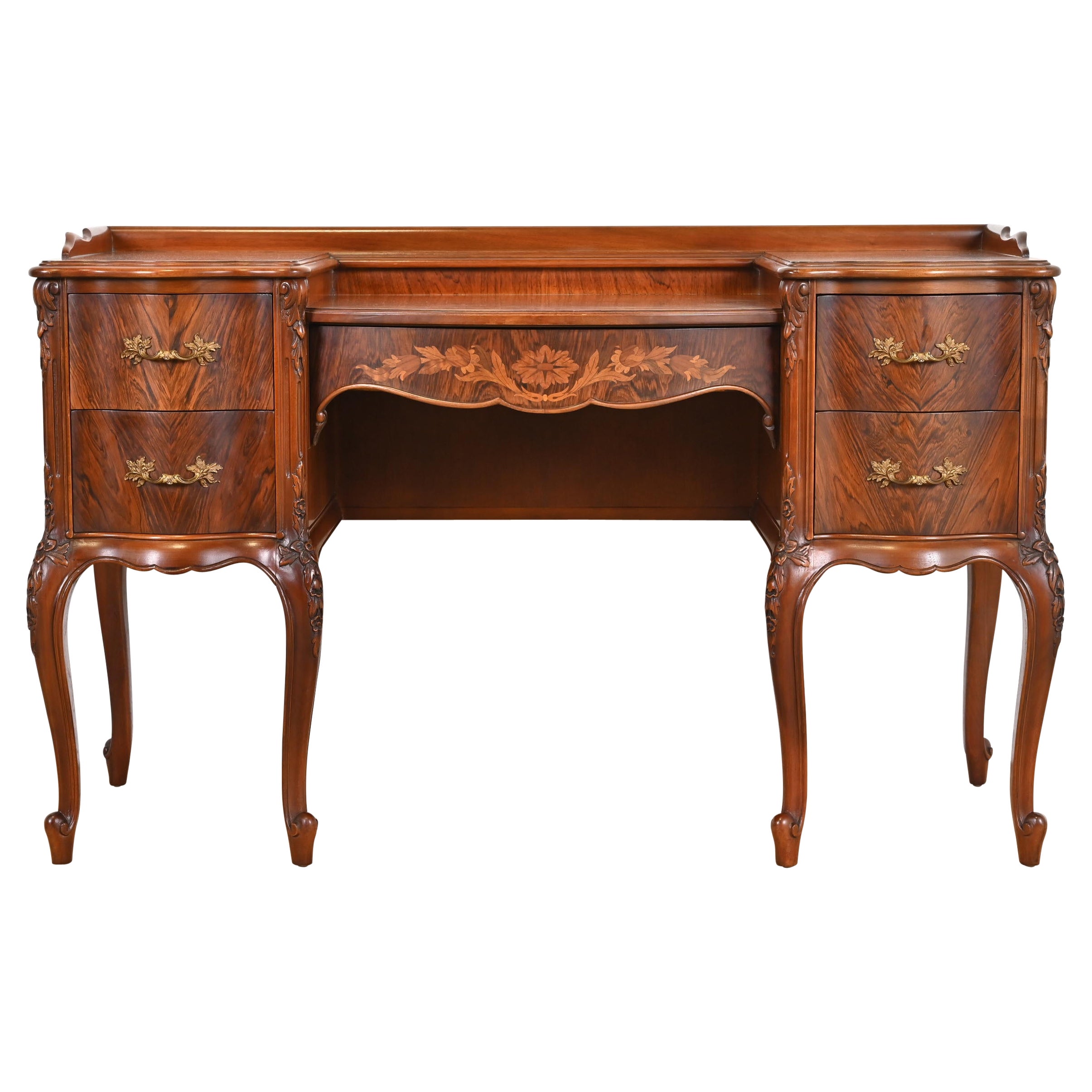 Limbert French Provincial Louis XV Carved Rosewood Vanity, 1920s