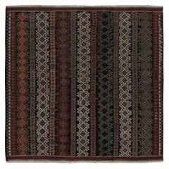 Retro Turkish Square Rug, with Geometric Patterns, from Rug & Kilim