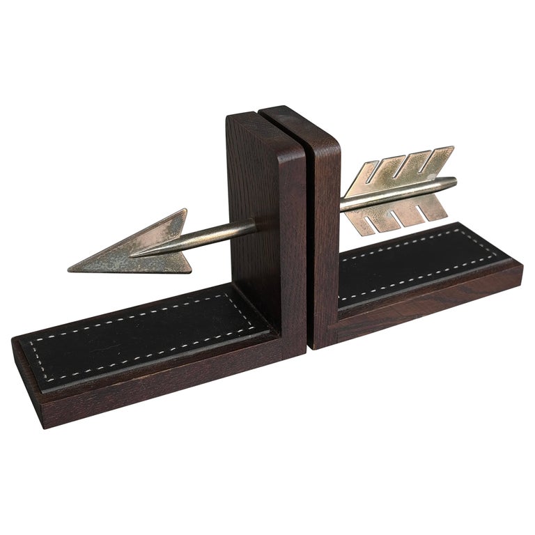 Pair of Mid-Century Brass Chrome Bookends with Louis Vuitton Monogram Fabric  For Sale at 1stDibs