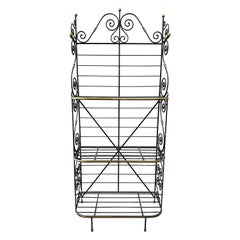 Spätes 19. Jahrhundert Französisch Provincial Messing und Stahl Bakers Rack. 