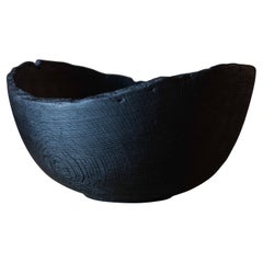 Hand Carved Extra Large Charred Wooden Bowl