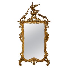 Miroir italien en bois doré sculpté de style Chippendale par Carver's Gild