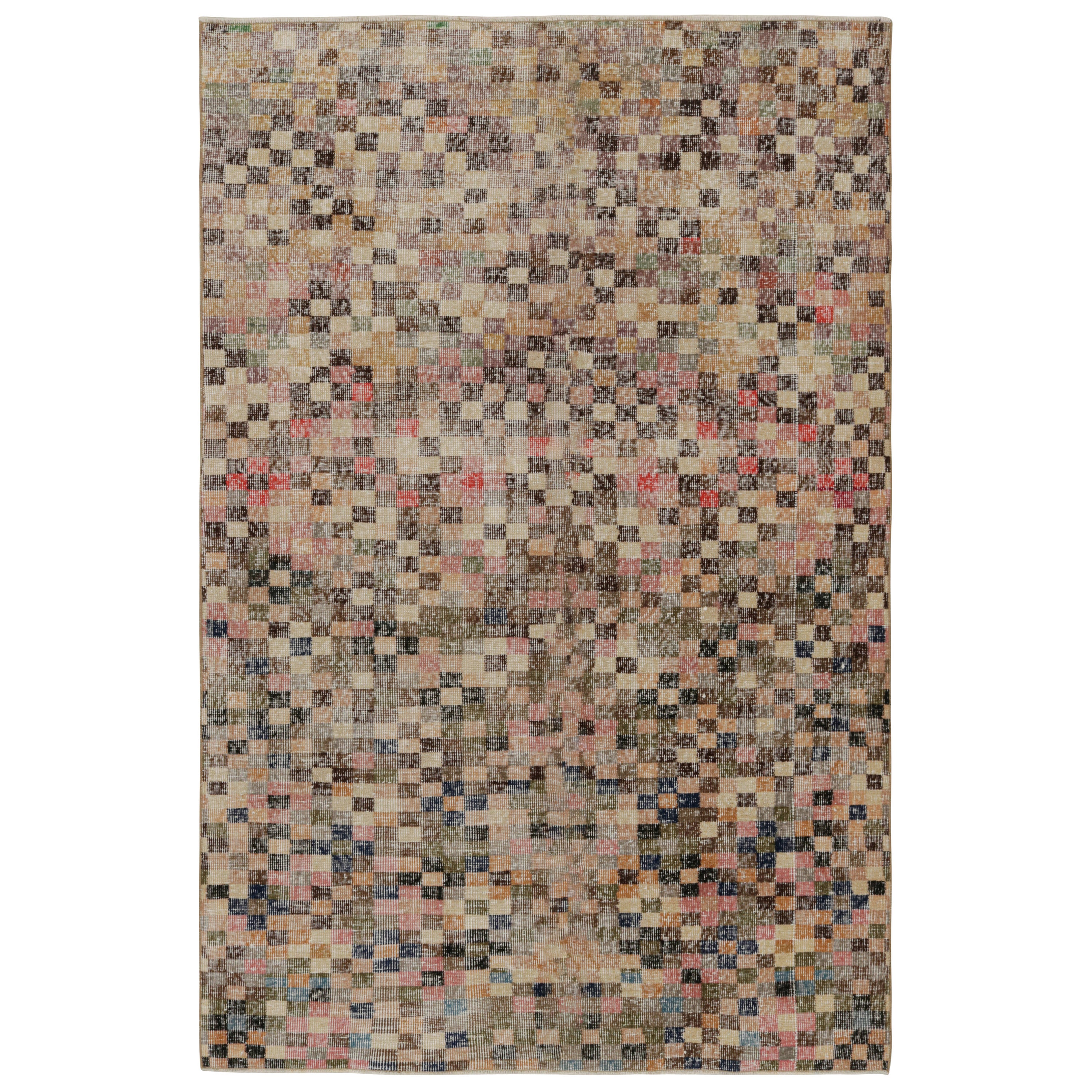Tappeto vintage Zeki Müren Art Deco con motivi geometrici, da Rug & Kilim
