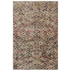 Retro Zeki Müren Art Deco Rug with Geometric Patterns, from Rug & Kilim