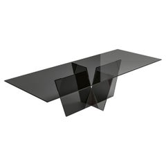 Crossover Glass Dining Table, Designed by Massimo Castagna, Made in Italy