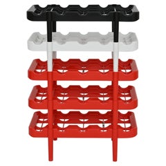 Used 1970s Modular Stacking Red-Black-White Colorway Wine Rack by Kartell