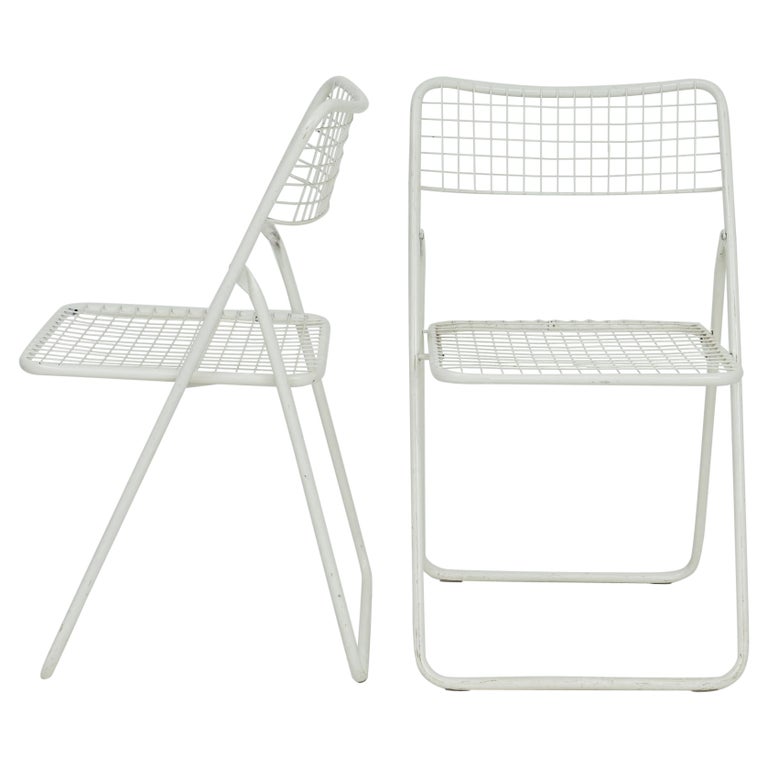 1979 Niels Gammelgaard Ted Net White Metal Grid Folding Chairs for IKEA For  Sale at 1stDibs | ikea folding chairs, ikea mesh chairs, ikea ted net chair