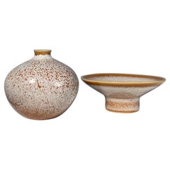 Pair of Miniature Bertil Lundgren Vase & Bowl Stoneware Rörstrand 1970s