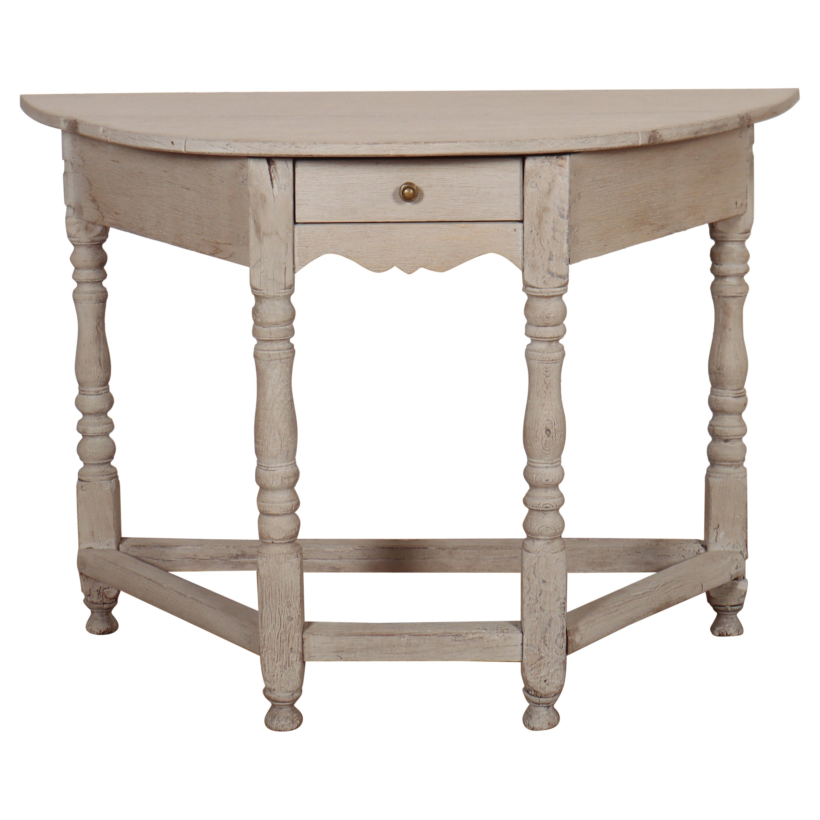 English Bleached Oak Console For Sale