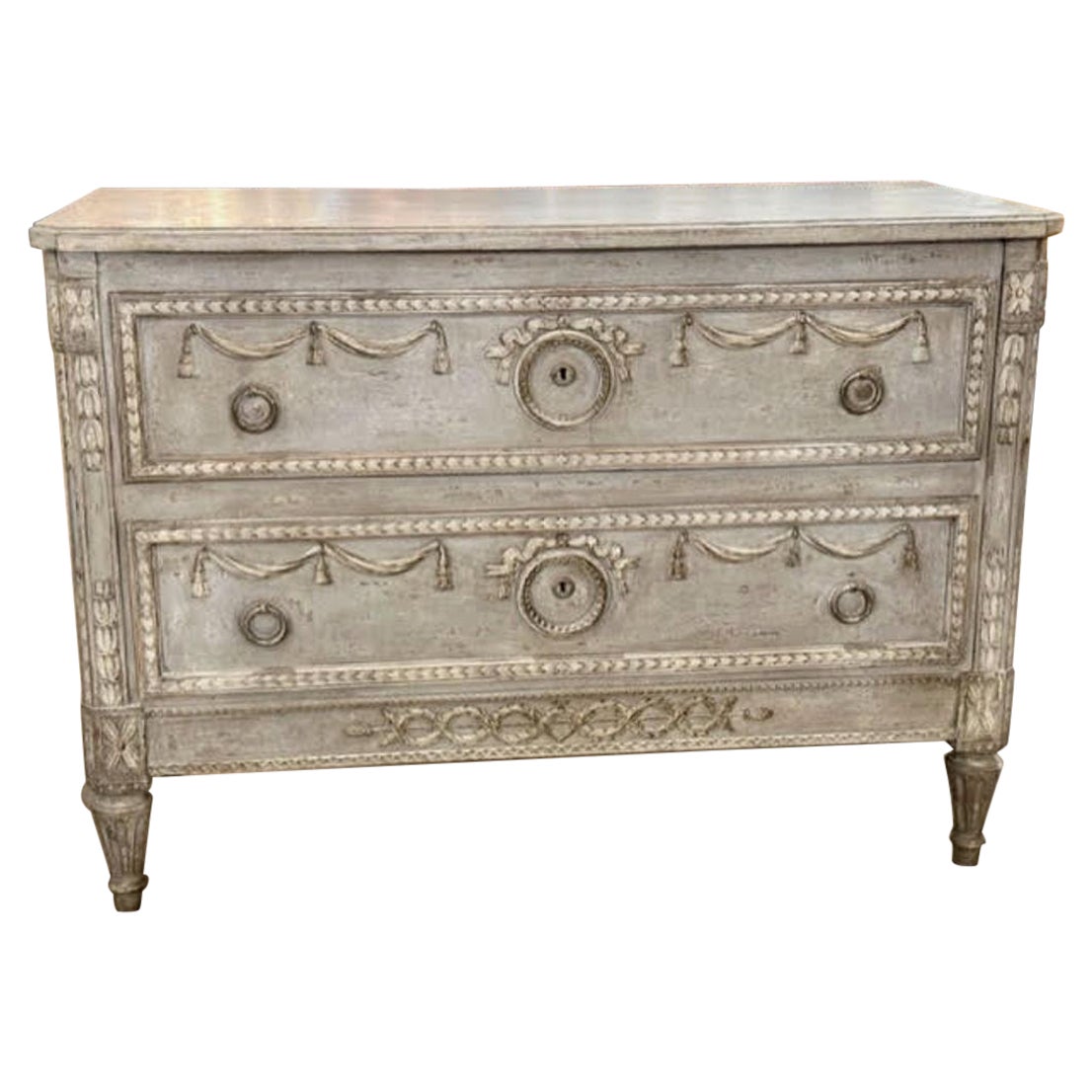 Vintage French Louis XVI Style Painted Commode