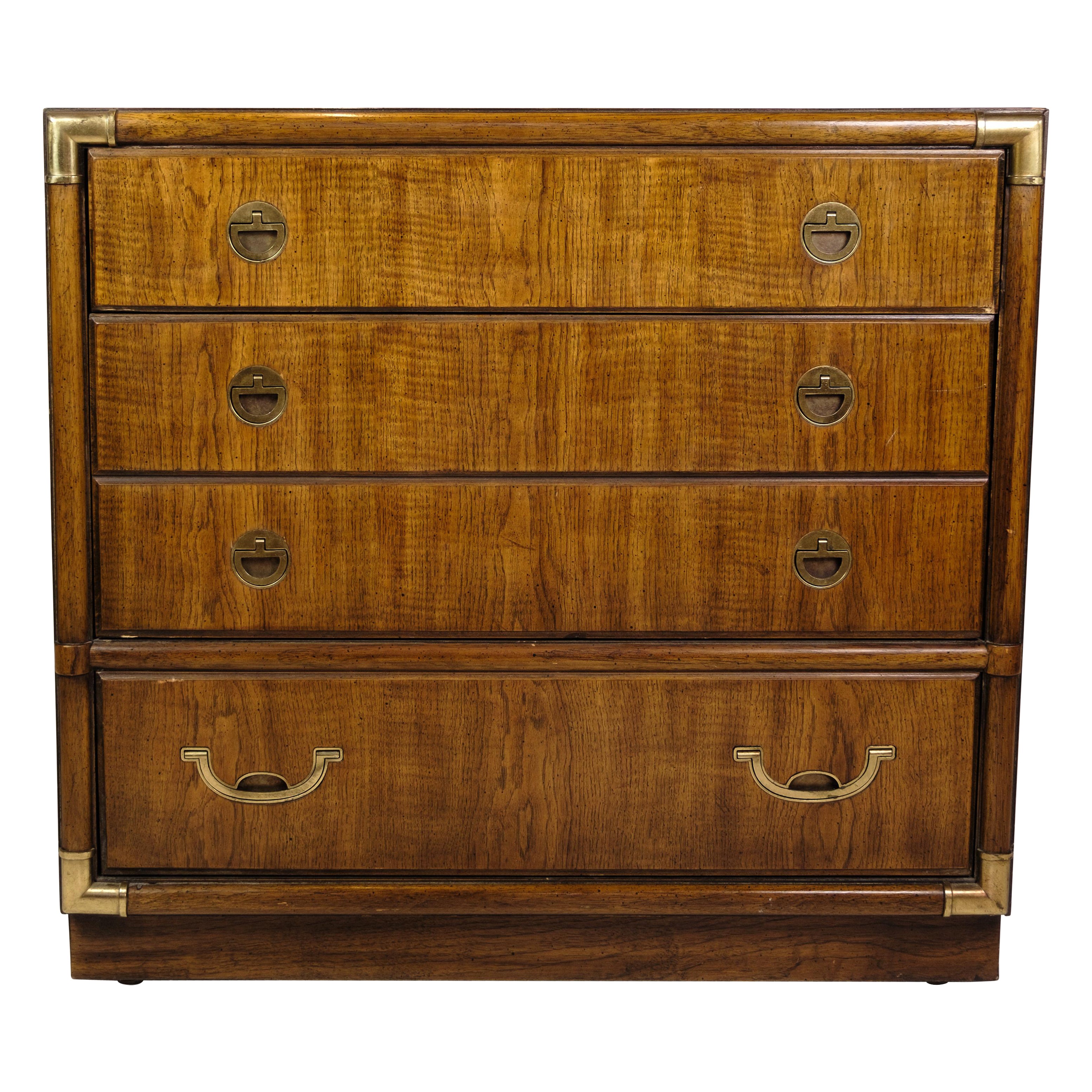Chest of drawers with 4 drawers and brass fittings from the 1920s