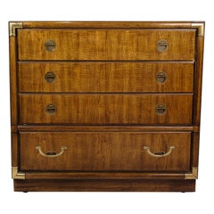 Used Chest of drawers with 4 drawers and brass fittings from the 1920s