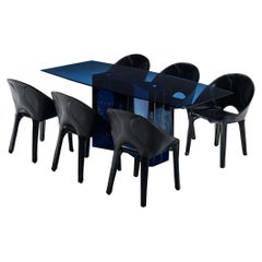 Retro Afra & Tobia Scarpa 'Polygonon' Dining Table & Mario Bellini Dining Chairs 