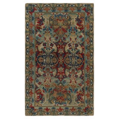 Tapis à l'aiguille français ancien à motifs floraux