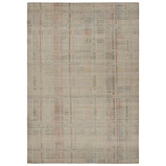 Rug & Kilim’s Distressed Abstract Rug With Polychromatic Geometric Pattern
