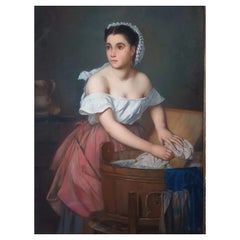 Portrait of a Young Laundress -Thomas Couture (1815-1879)