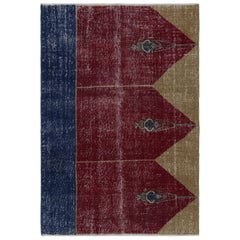 Türkischer Vintage-Teppich in Rot, mit geometrischen Mustern, von Rug & Kilim