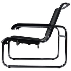 Early Edition Marcel Breuer B35 Black and Chrome Lounge Chair