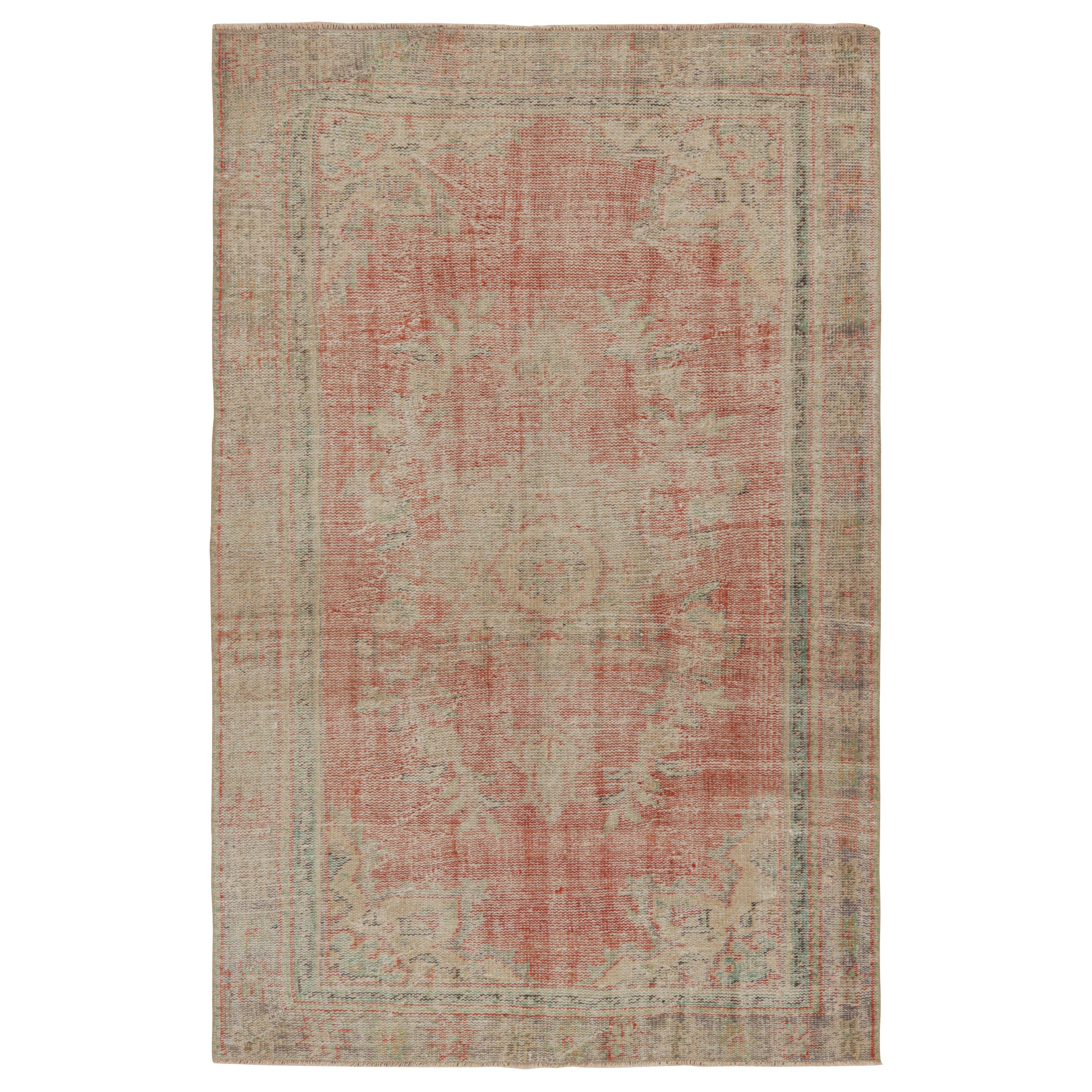 Vintage European Style Rug, with Geometric Floral Patterns, from Rug & Kilim  For Sale