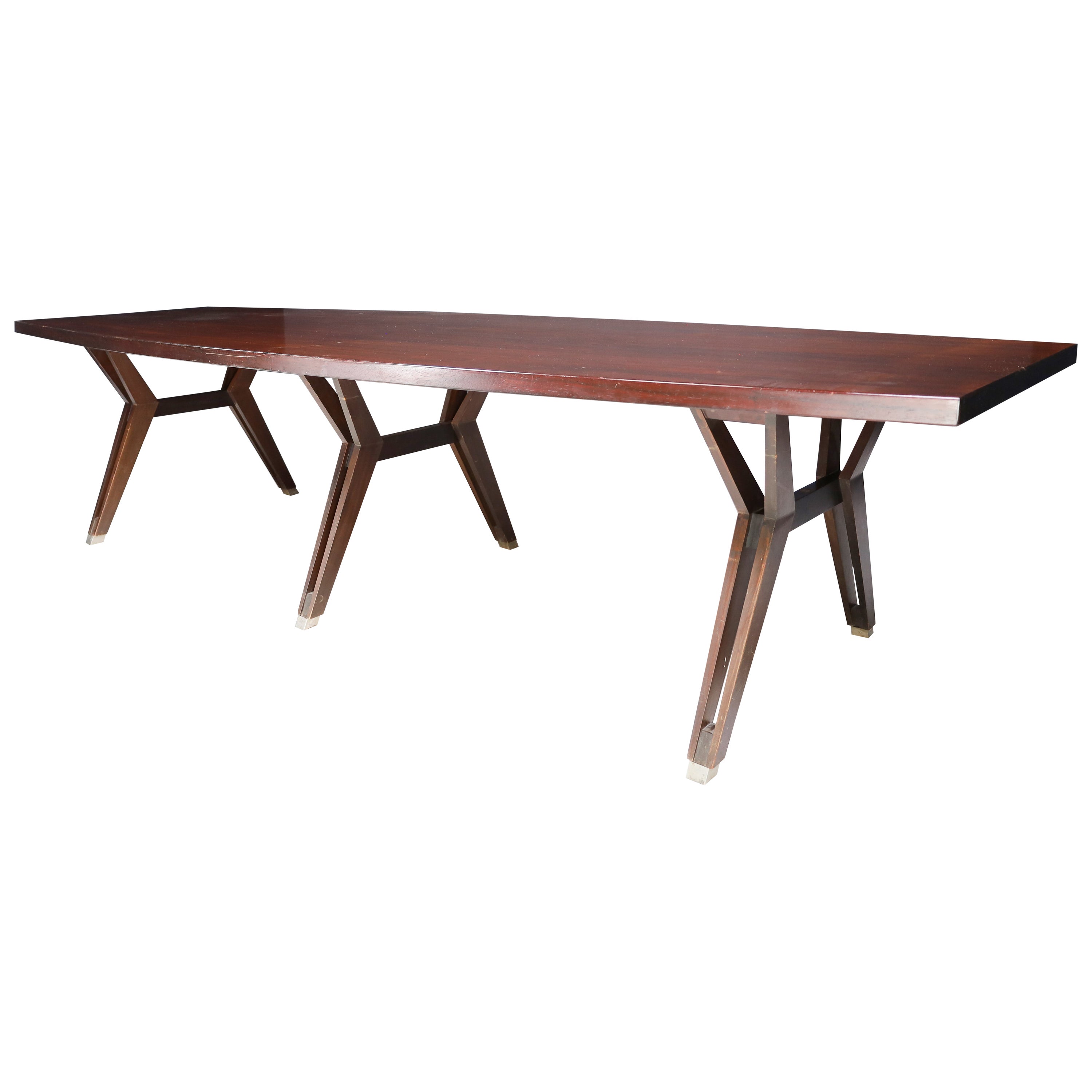 Ico Parisi pour MIM Roma, grande table de salle à manger XL, Italie 1950.