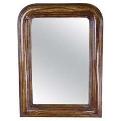 Antique Faux Bois Painted Louis Philippe Mirror