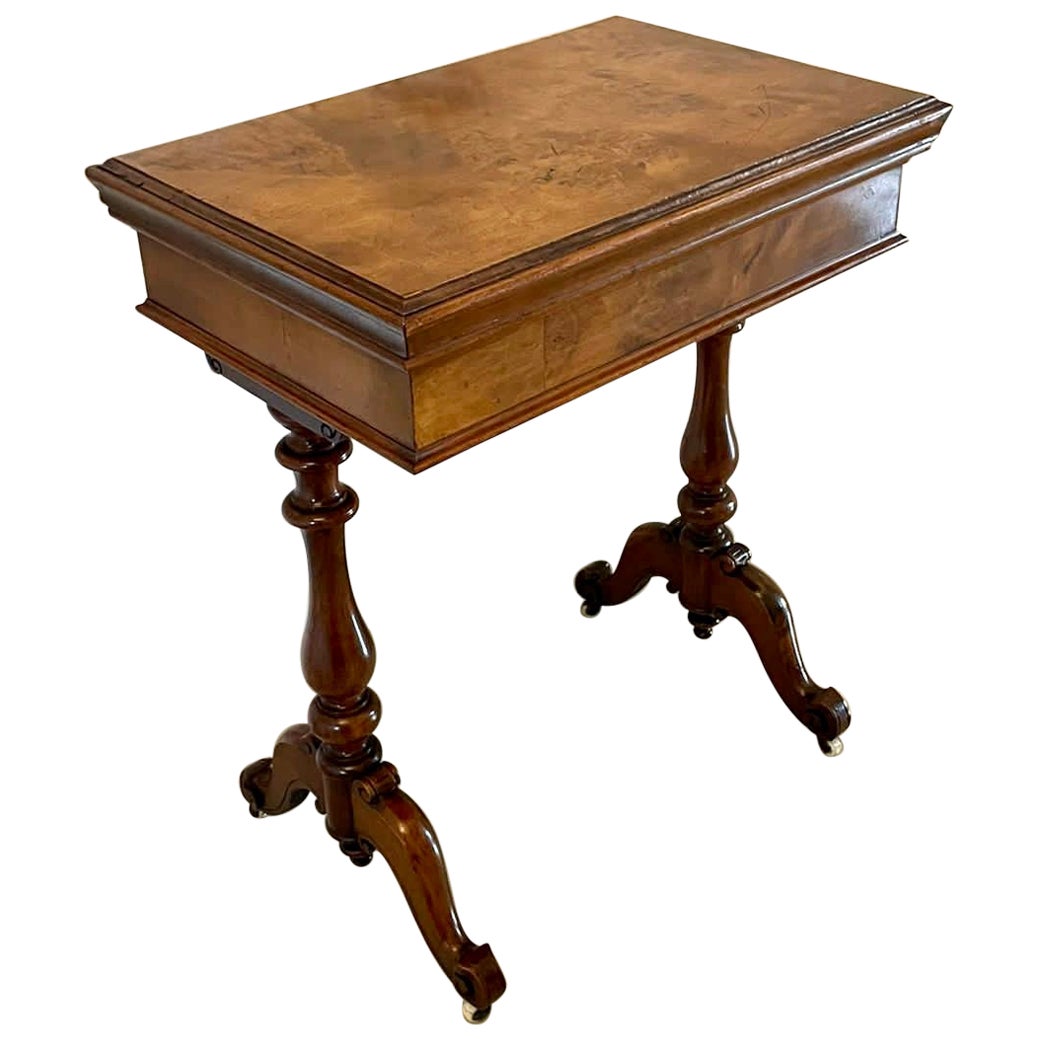 Unusual Antique Victorian Quality Burr Walnut Jardiniere Table  For Sale