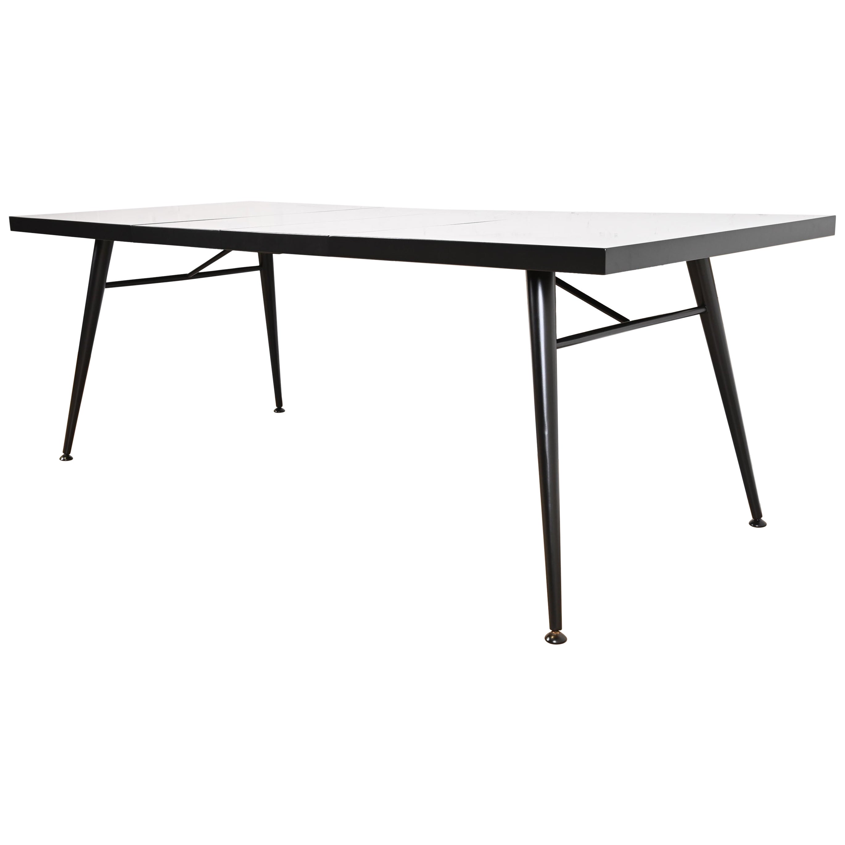 Paul McCobb Planner Group Black Lacquered Dining Table, Newly Refinished For Sale