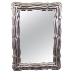  Antique Florentine Italian Carved Silver Gilt Wall Hanging Mirror (miroir à suspendre)