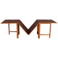 Table pliante "Maria" en noyer, années 1950, restaurée par un professionnel, Bruno Mathsson