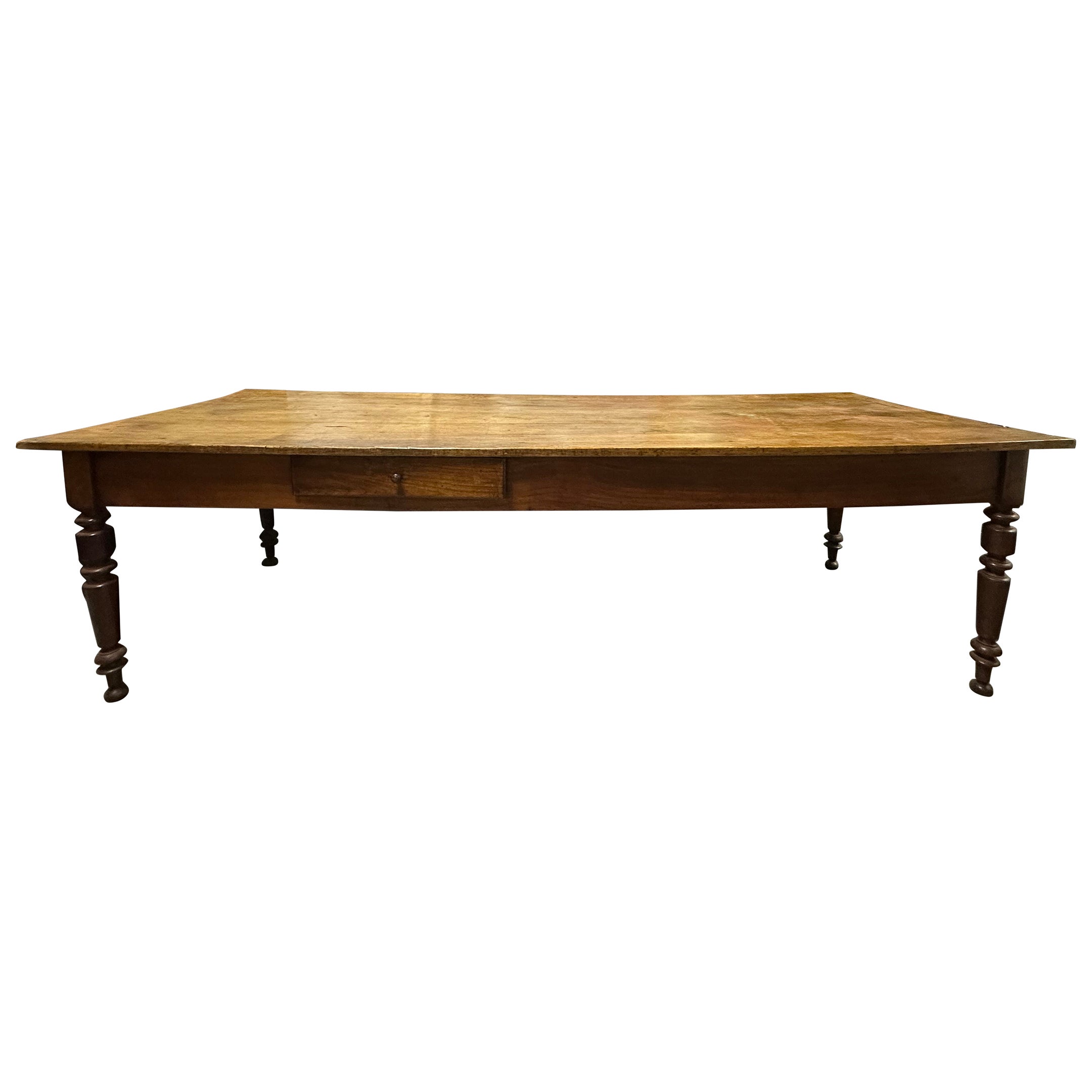 Antique French Country Farm Dining Table For Sale
