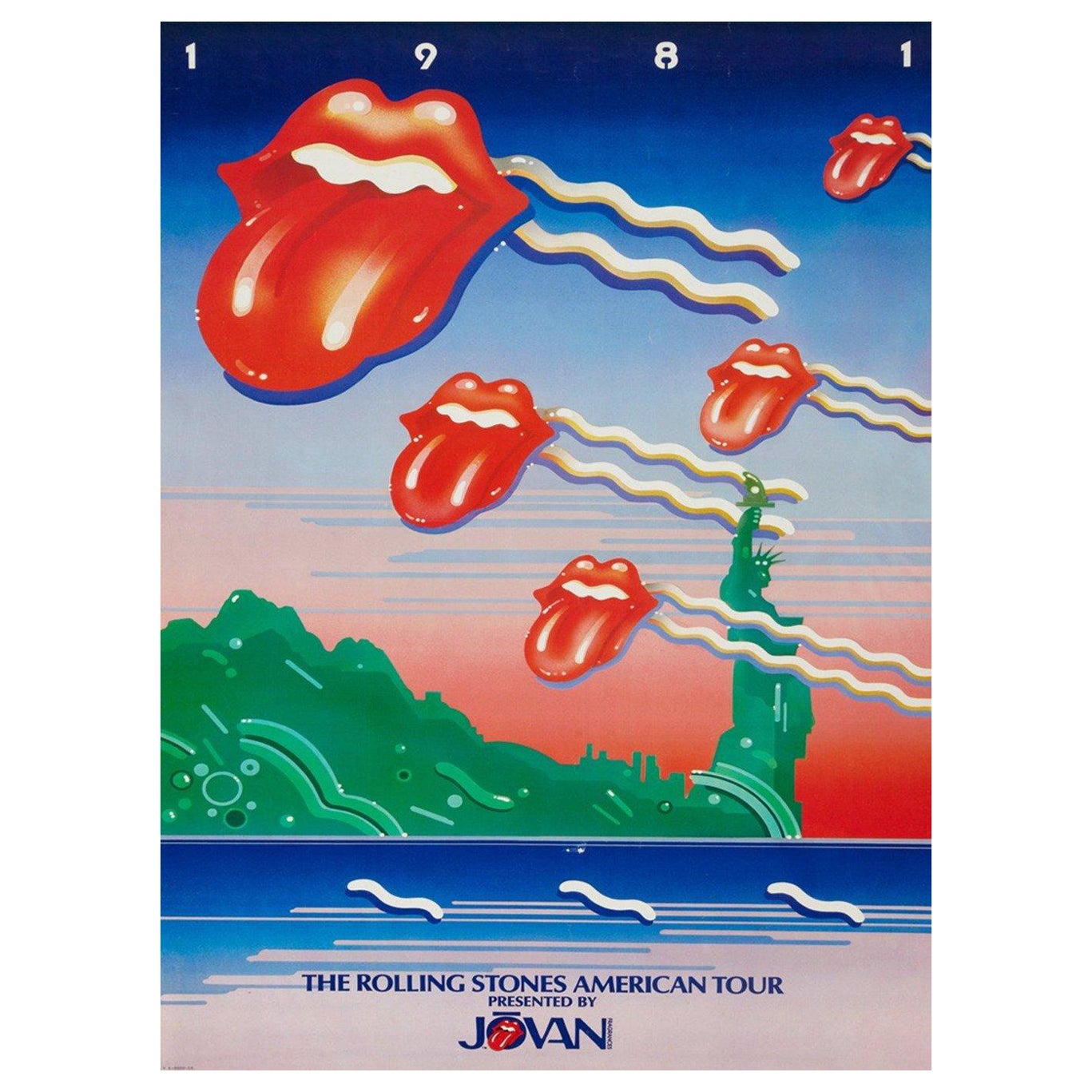 1981 Rolling Stones - American Tour Original Vintage Poster For Sale