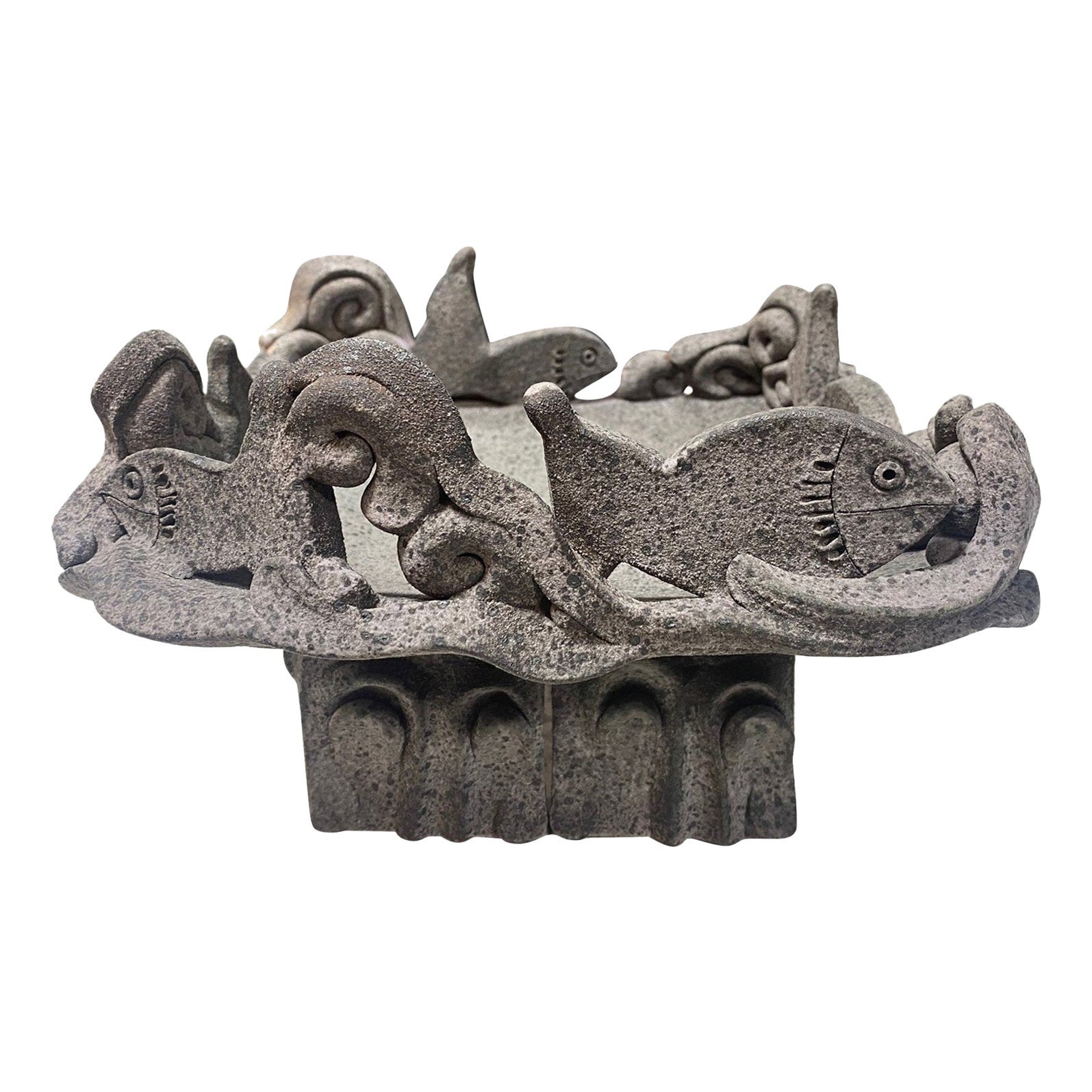 Dora De Larios firmata Studio Pottery messicano-californiano firmato Ciotola scultura