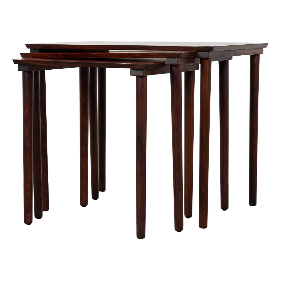Danish Mid-Centruy Modern Rosewood Nesting Tables by Mobelintarsia For Sale