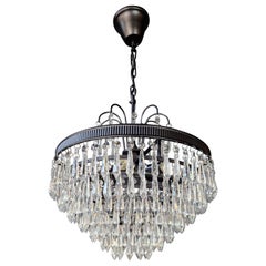 Regency Modern Black Crystal Chandelier Lamp Lustre