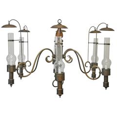 Large-Scale Vintage Commercial Campaign Style Chandelier