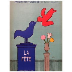 Affiche française d'origine Jardin Des Tuleries La Fete, 1976, Savignac 