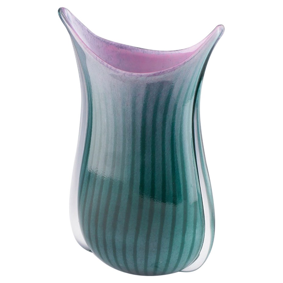 A Jade and Rose Fishtail Vase by Siddy Langley 2023