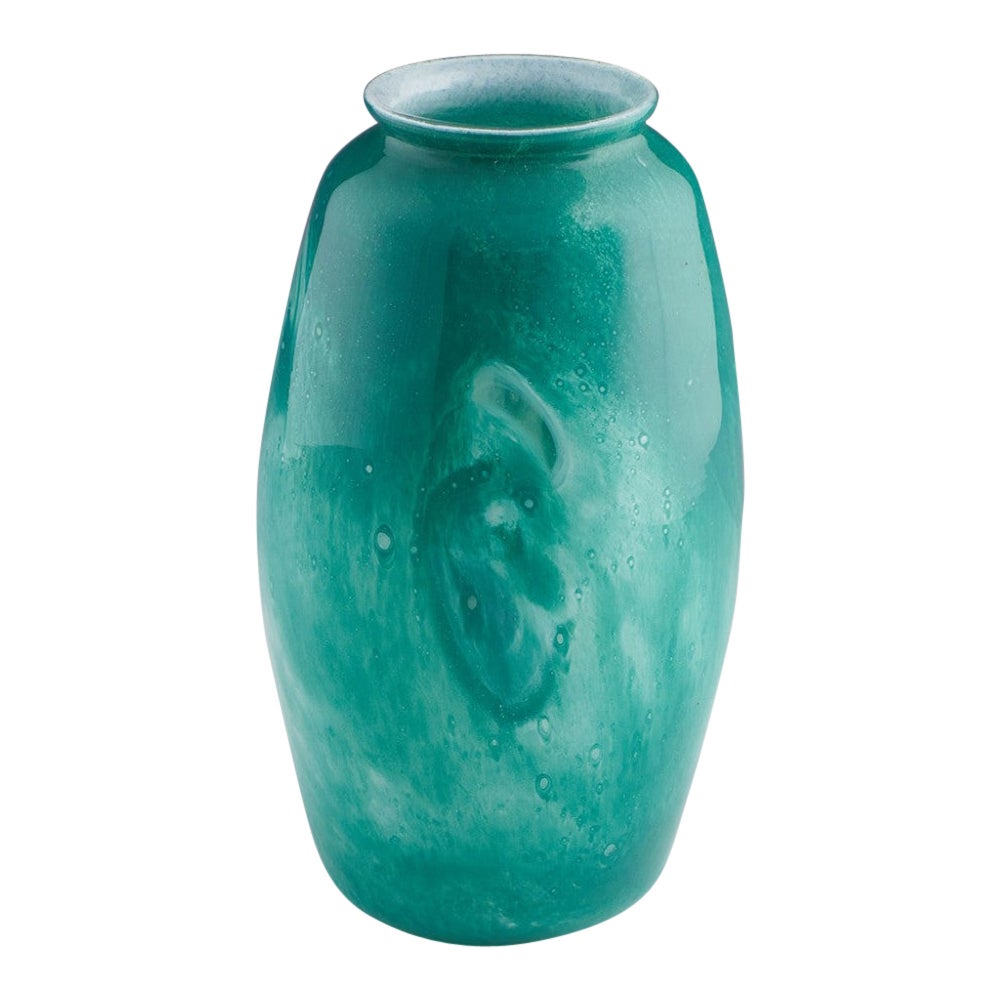 Mottled Gray-Stan Glass Vase c1930 For Sale