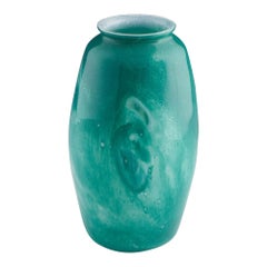 Vintage Mottled Gray-Stan Glass Vase c1930