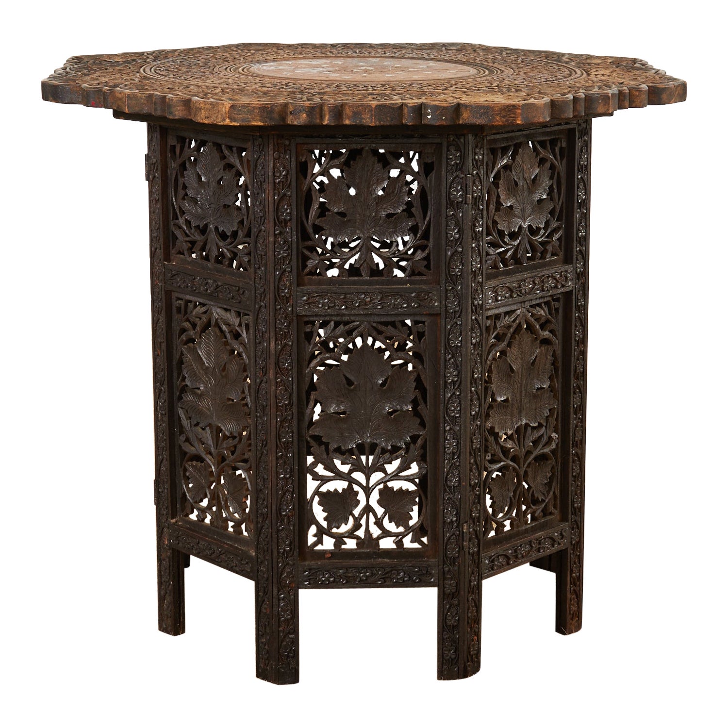 Moroccan Moorish Style Hand Carved Drinks Table