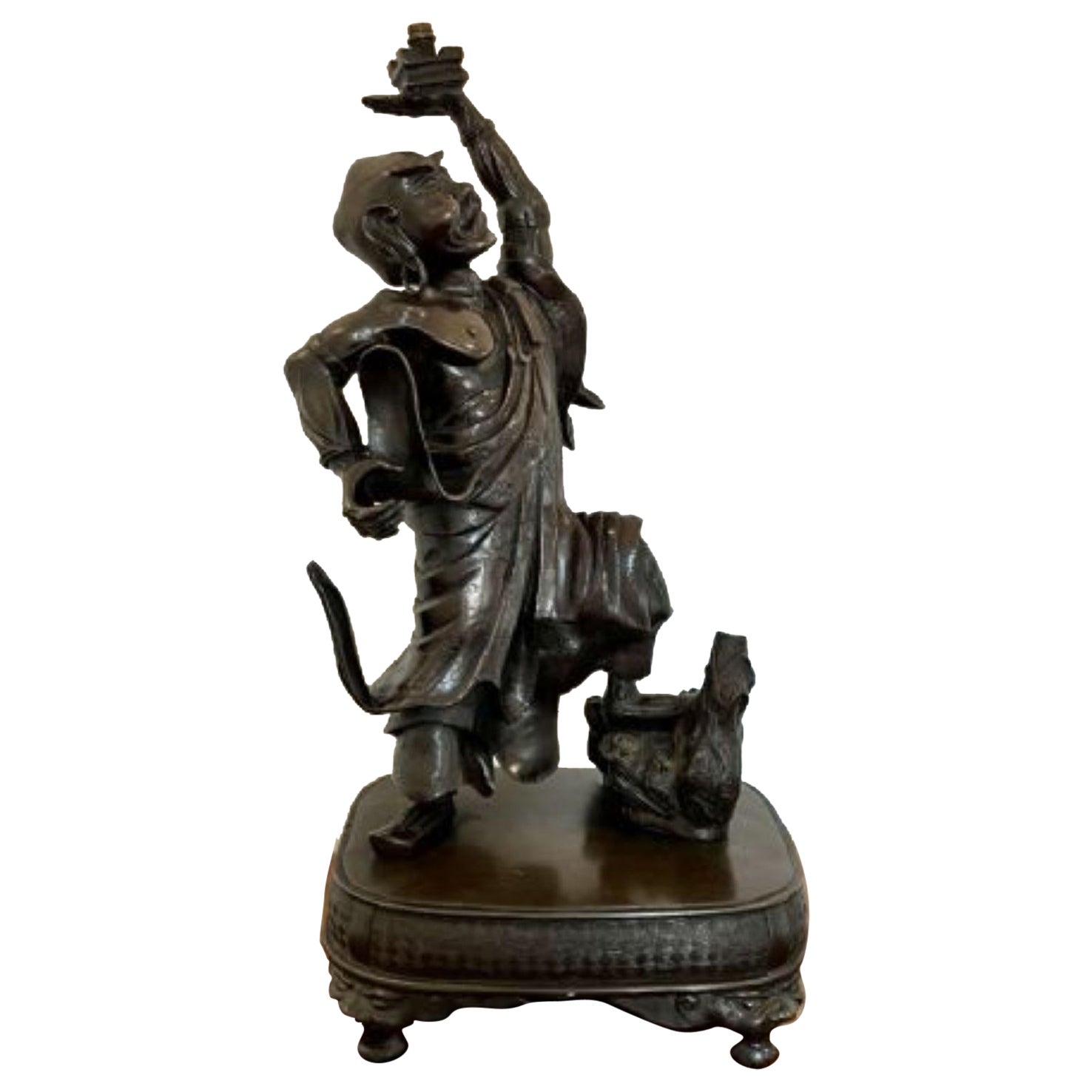 Quality large antique Japanese bronze figure 