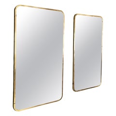 Italian mid-century modern Wall mirrors in brass frame, 1950s