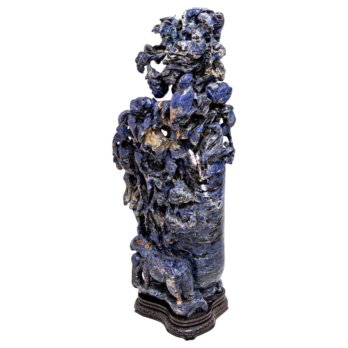 Natural Stone Sculpture - Sodalite - China - Late 19th Century Period For Sale