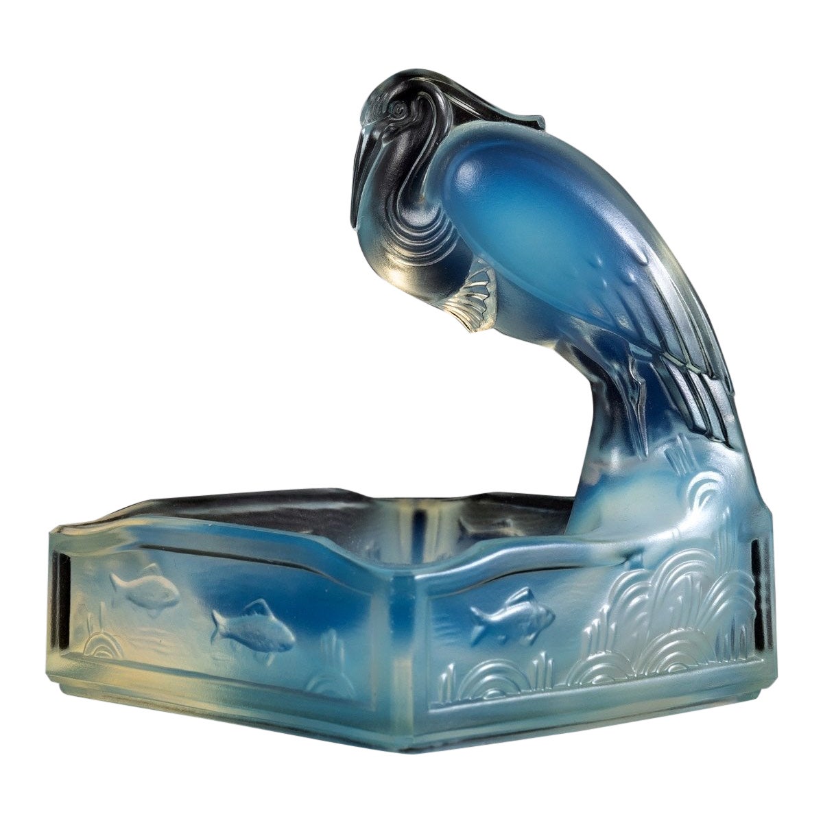 Sculpture d'animal - Verre pressé moulé opalescent Charles Graffart en vente