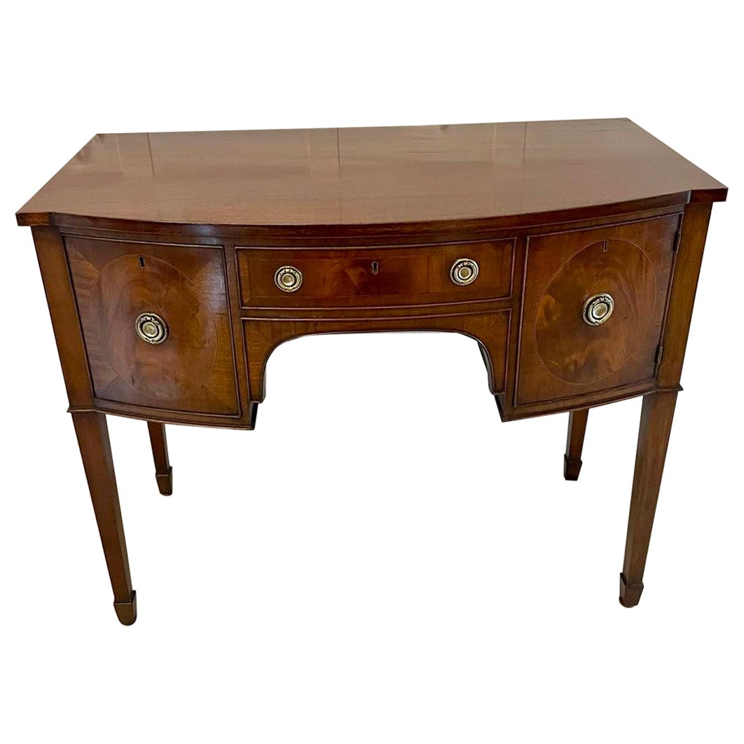 Small Antique Victorian Quality Mahogany Bow Fronted Sideboard  For Sale