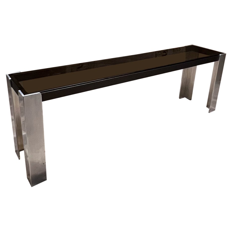  Style of Milo Baughman Modern Sofa Console Table  For Sale