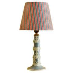 Vintage Josef Ekberg Ceramic Table Lamp with Customized Shade, Sweden, 1917